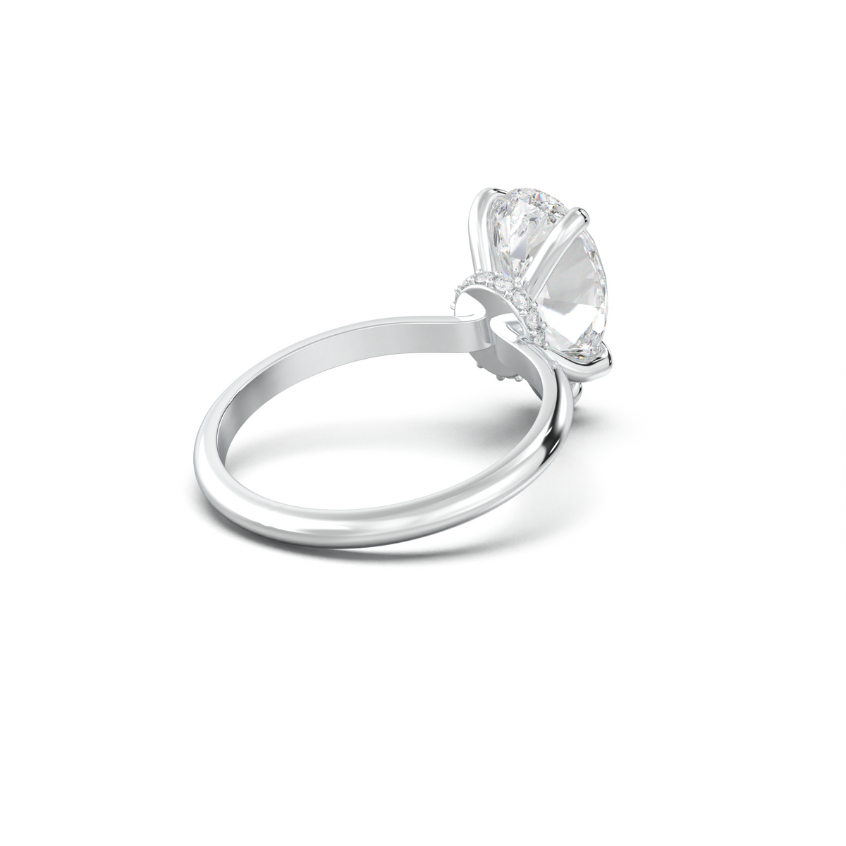 Pear Hidden Halo Engagement Ring