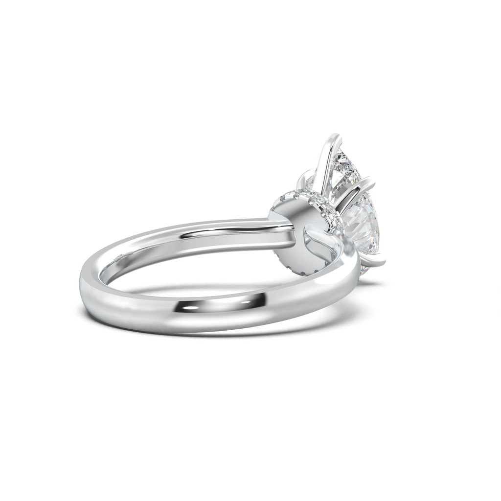 Round Hidden Halo Engagement Ring