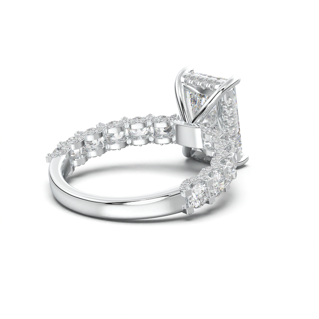 Radiant Diamond Band Engagement Ring