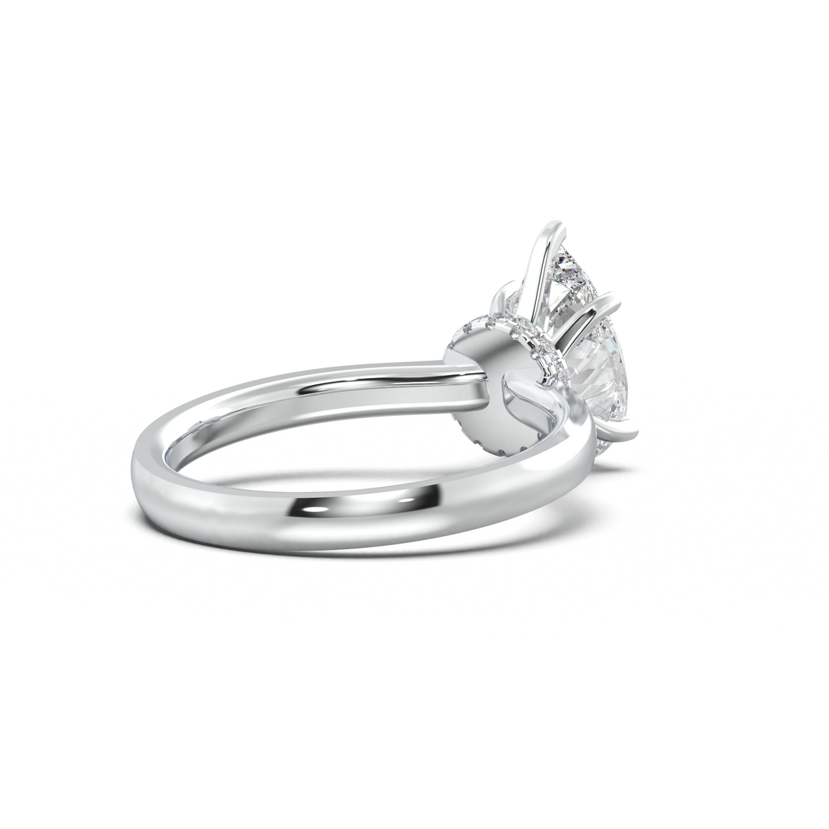 Pear Hidden Halo Engagement Ring