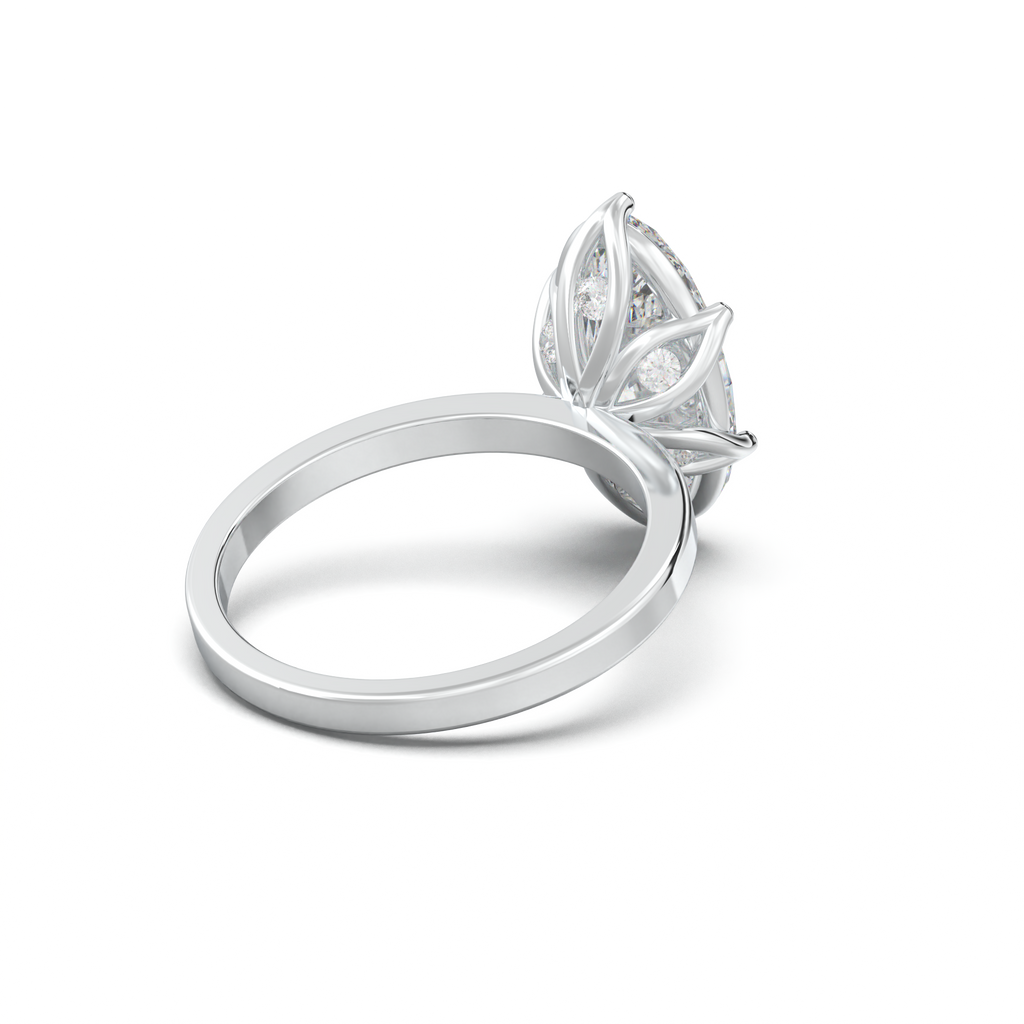 Oval Diamond-Accent Gallery Engagement Ring