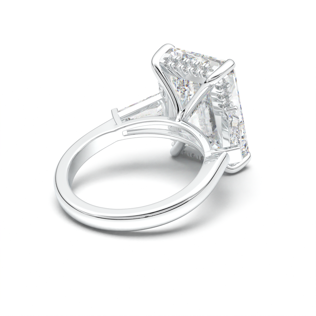 Radiant Baguette Hidden Halo Engagement Ring