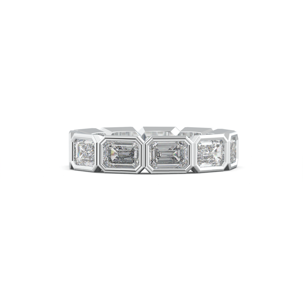 Emerald-Cut Bezel-Style Eternity Wedding Band