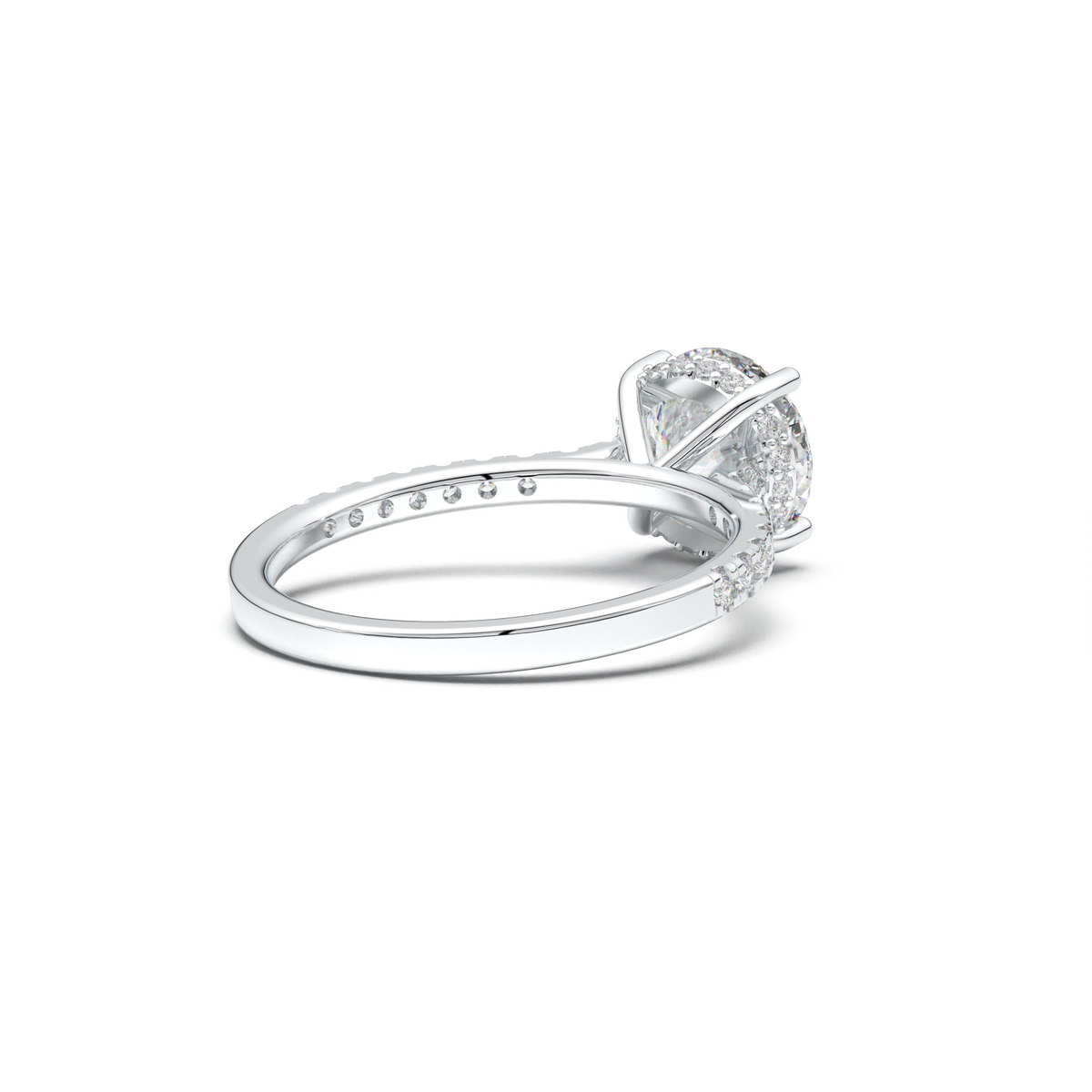 Round Pavé Engagement Ring