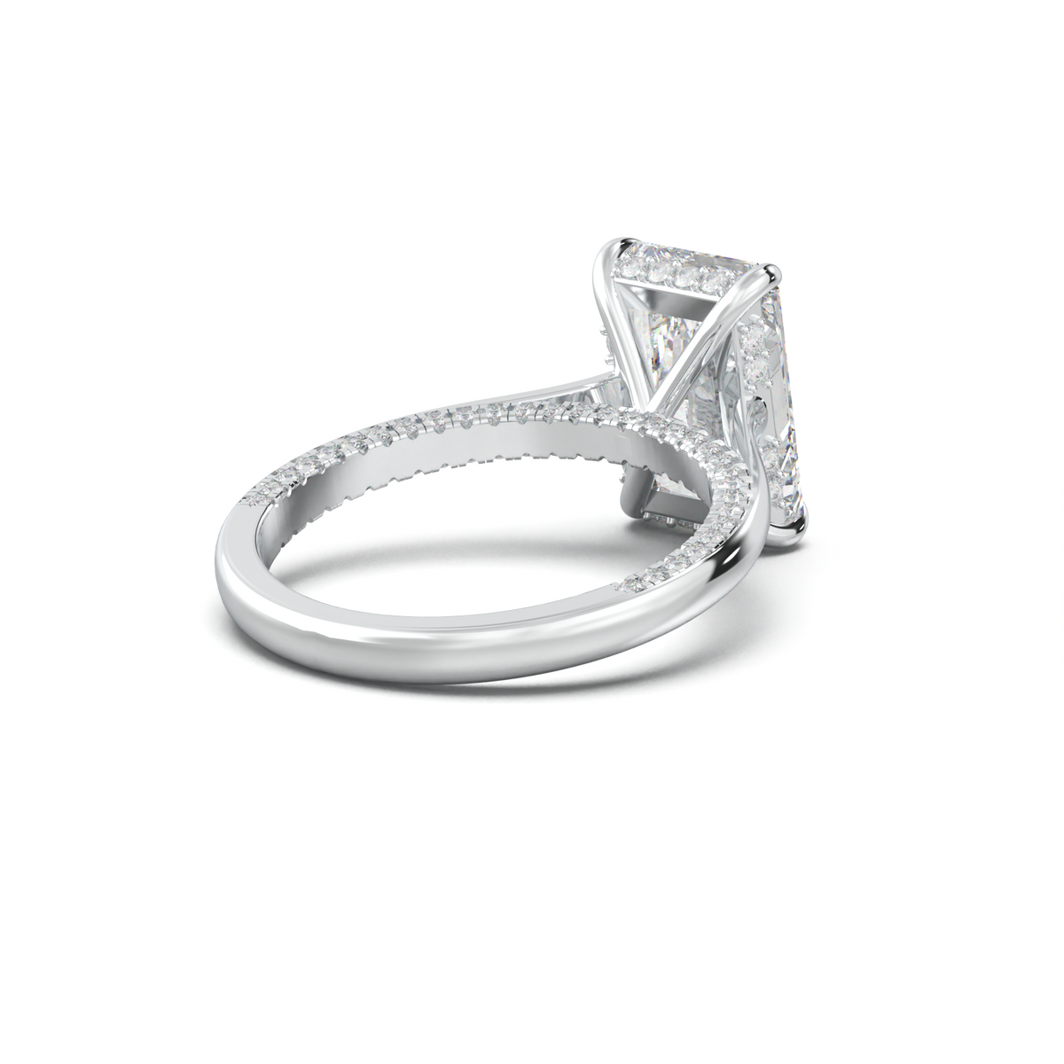 Radiant Pavé Hidden Halo Engagement Ring