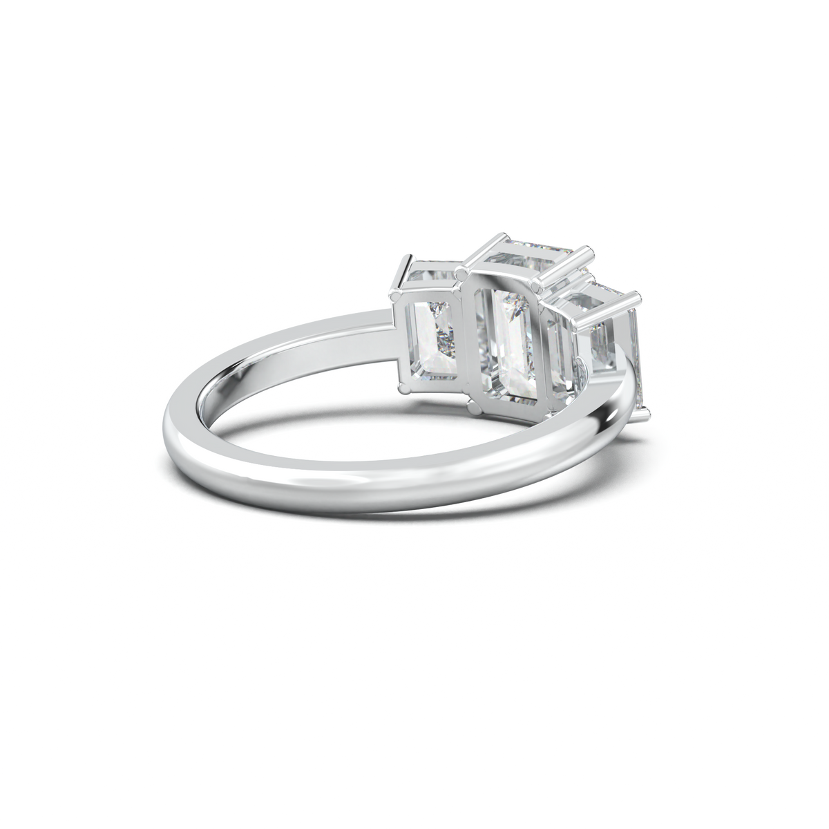 Emerald Three-Stone Engagement Ring