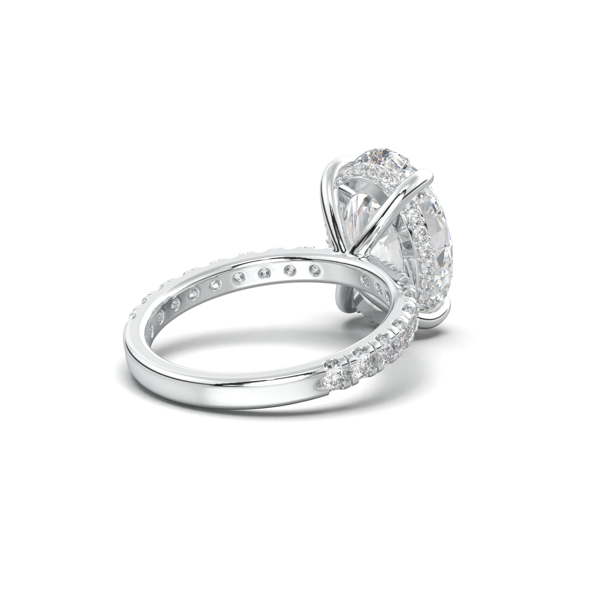 Cushion Hidden Halo Pavé Engagement Ring