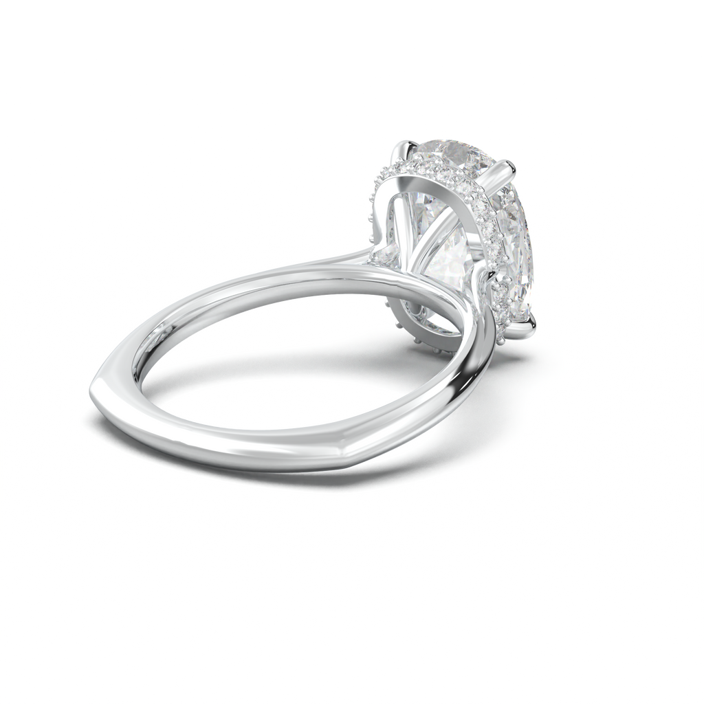 Cushion Hidden Halo Engagement Ring