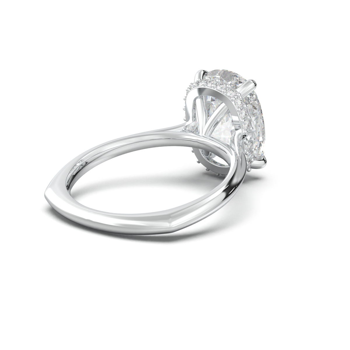 Cushion Hidden Halo Engagement Ring