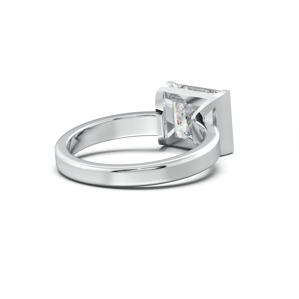 Princess Half-Bezel Engagement Ring