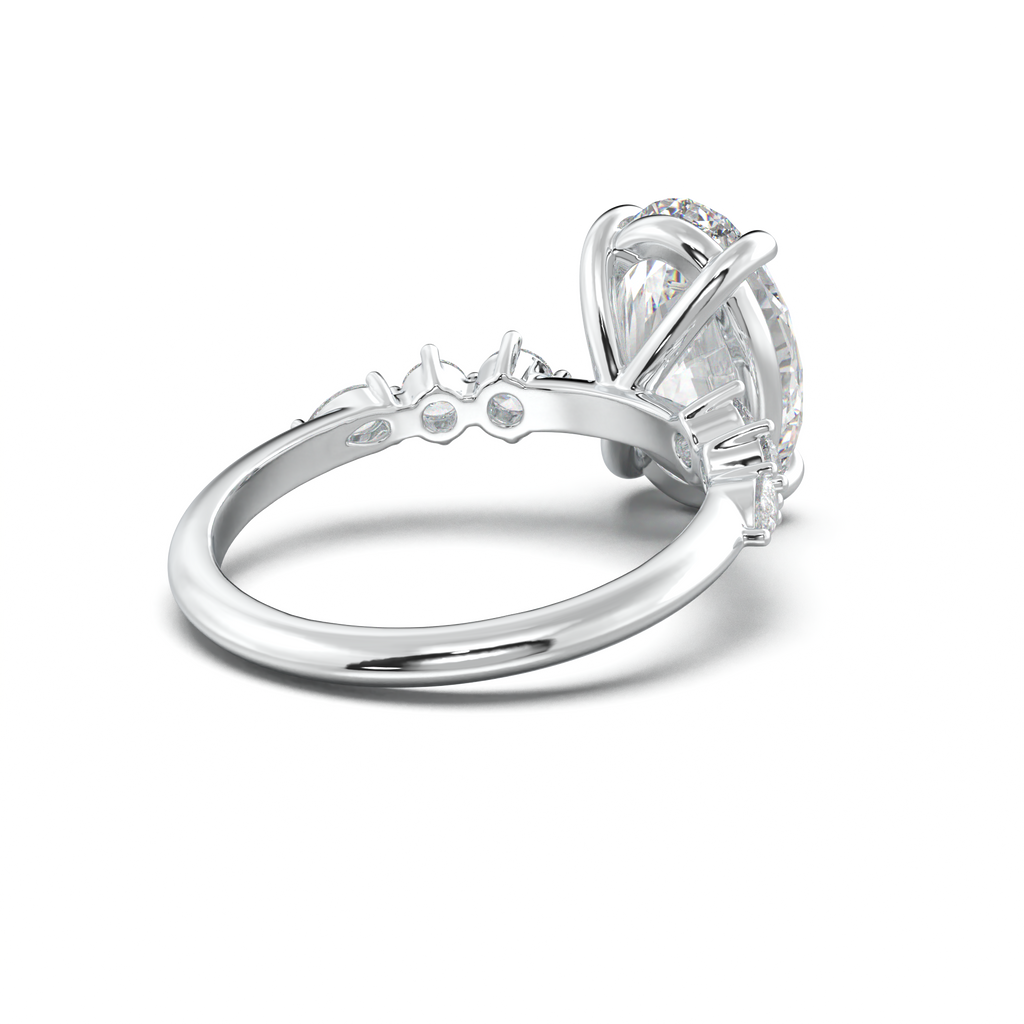 Oval Pear-Accent Engagement Ring