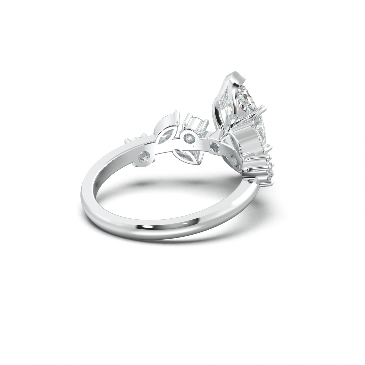 Marquise Mixed Side-Stone Engagement Ring