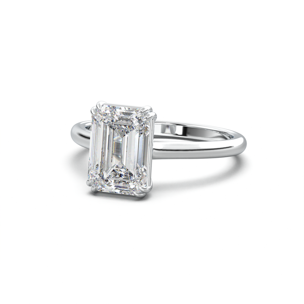 Emerald Solitaire Engagement Ring