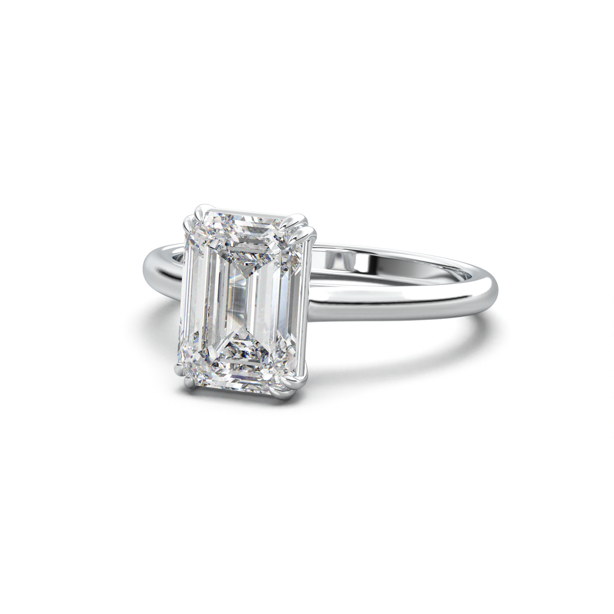 Emerald Solitaire Engagement Ring