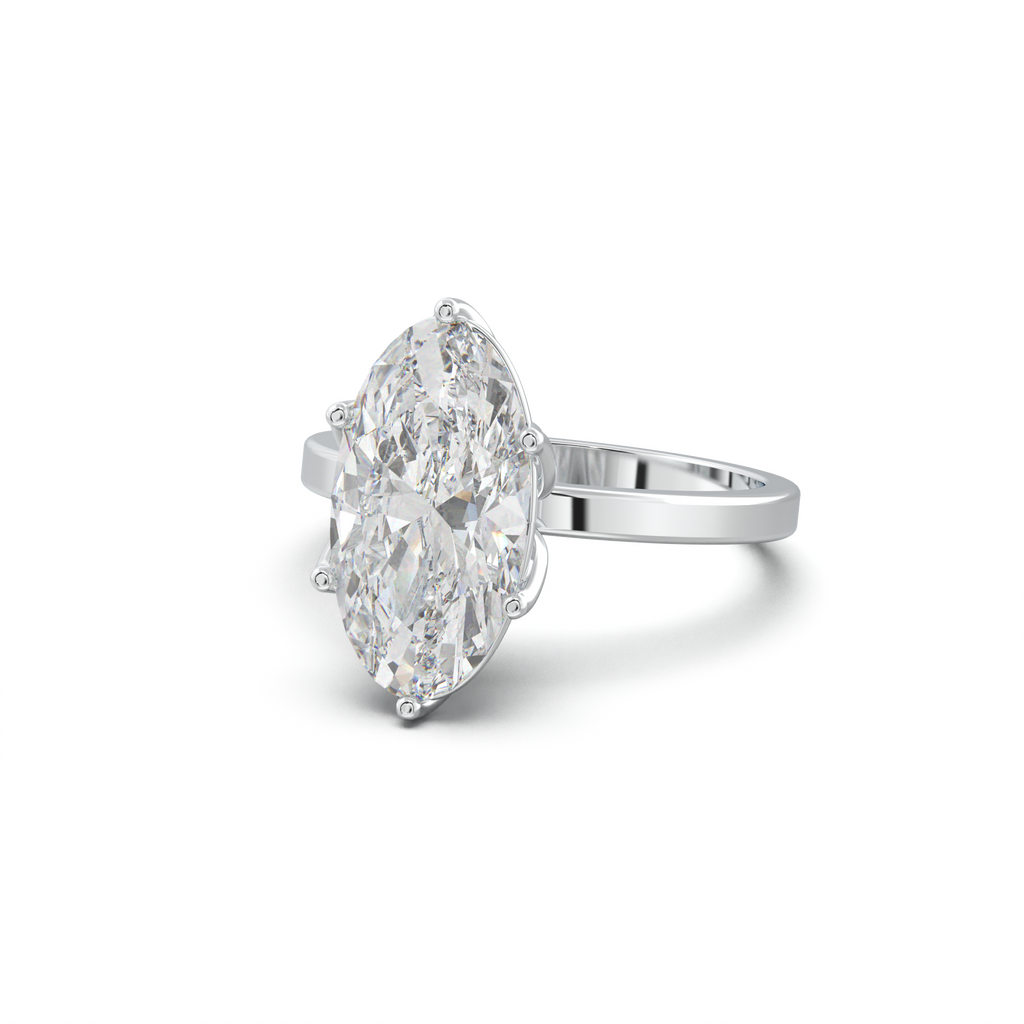 Oval Diamond-Accent Gallery Engagement Ring