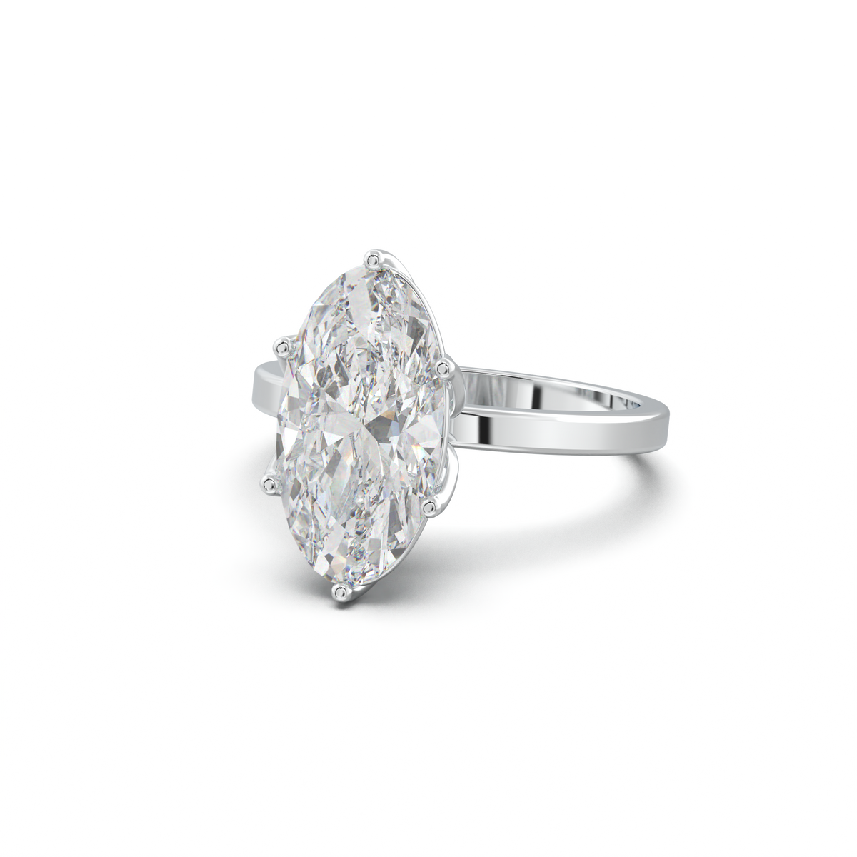 Oval Diamond-Accent Gallery Engagement Ring