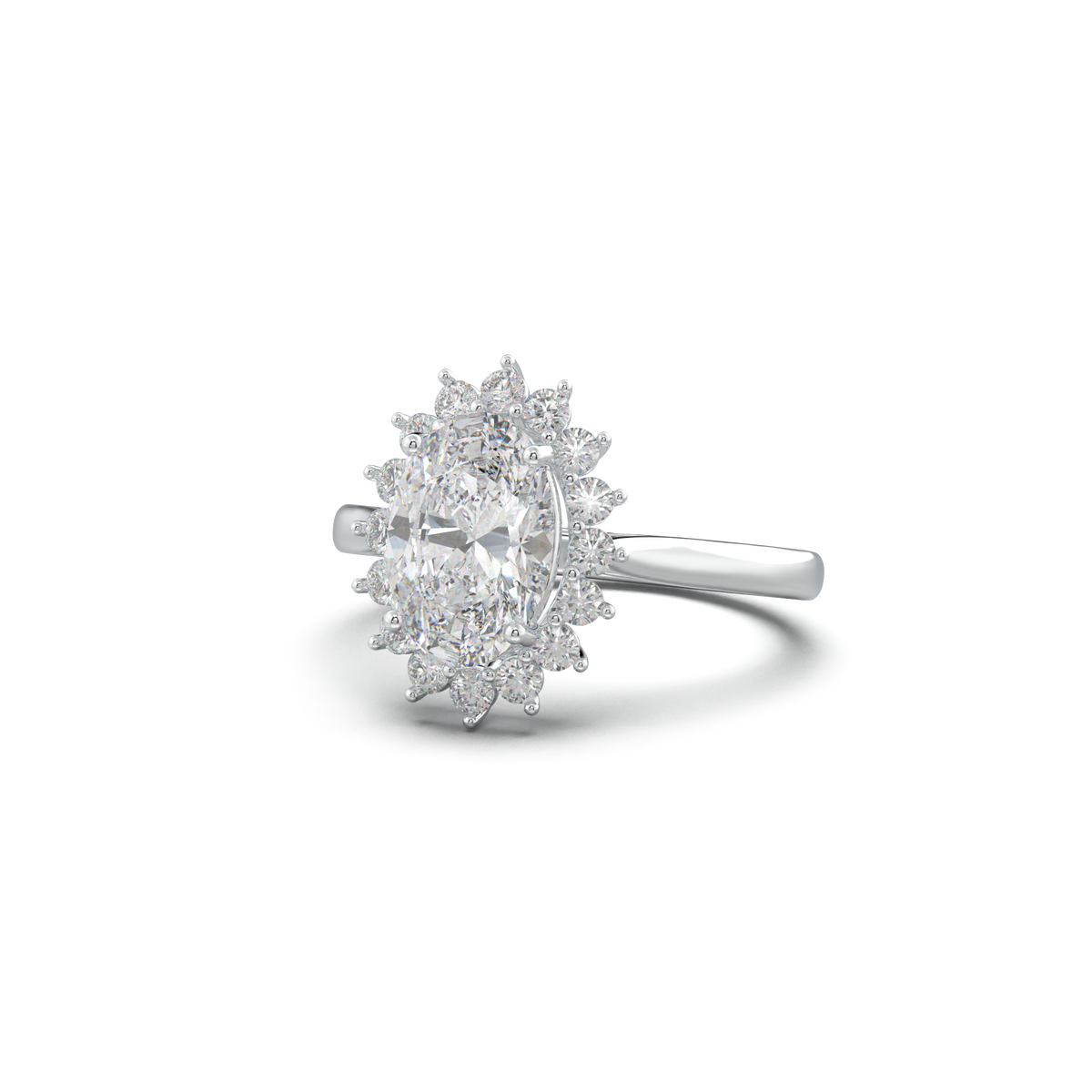 Oval Halo Engagement Ring