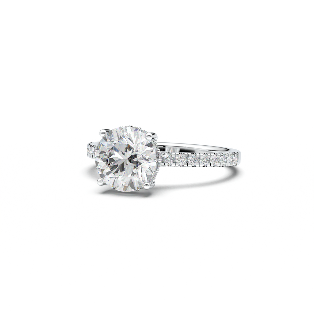 Round Pavé Engagement Ring