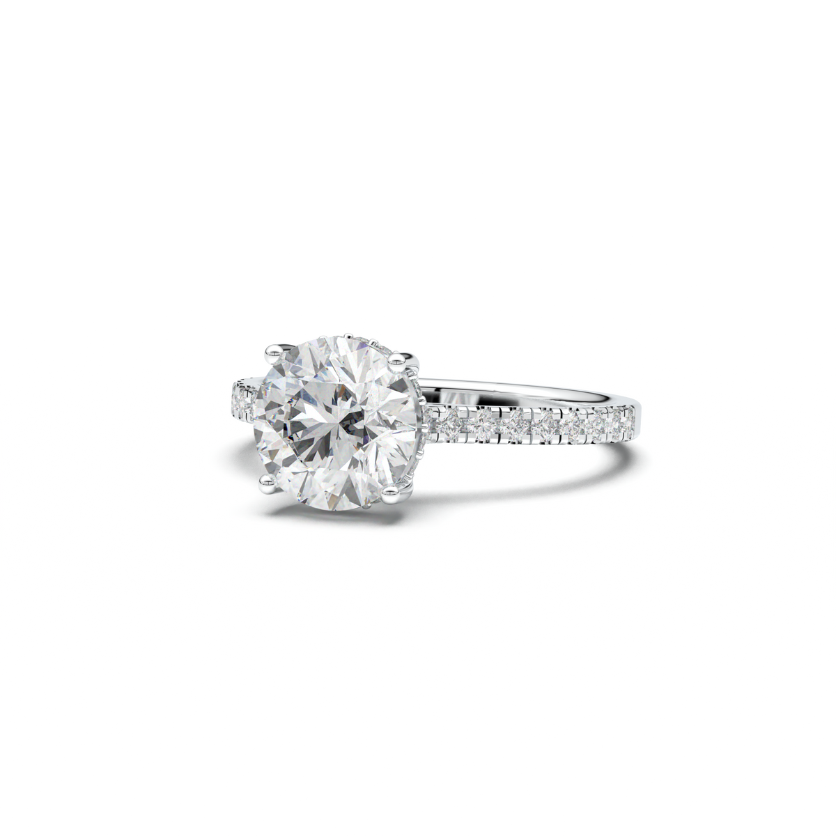 Round Pavé Engagement Ring