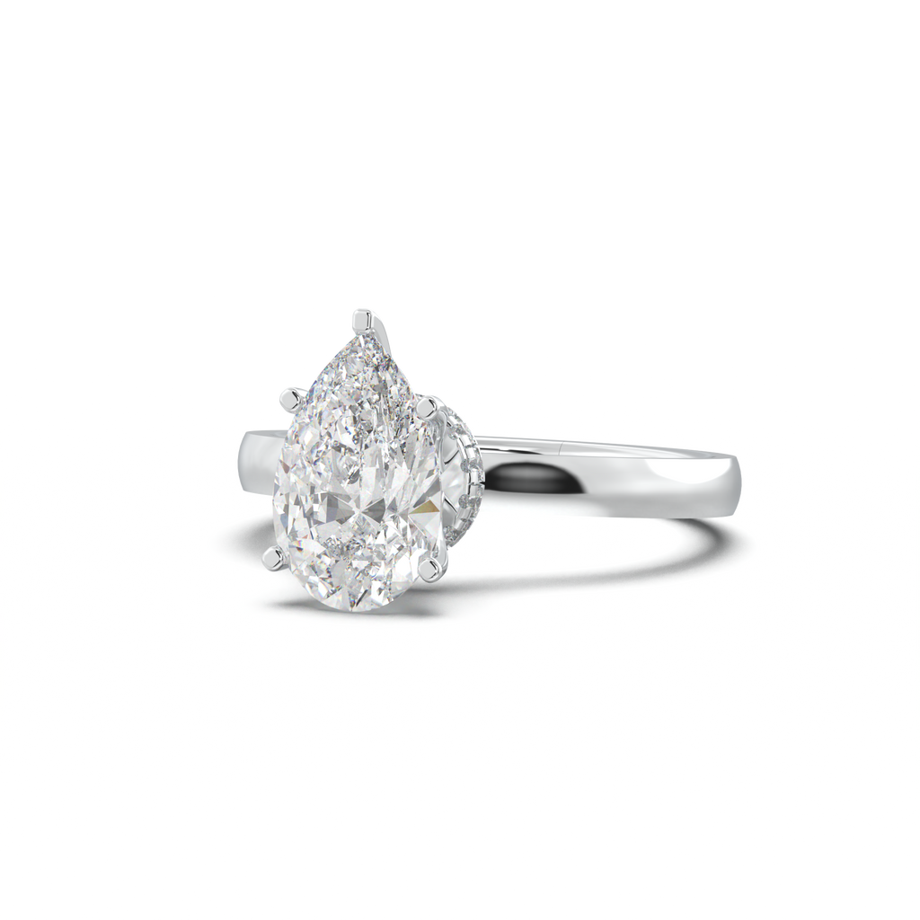 Round Hidden Halo Engagement Ring