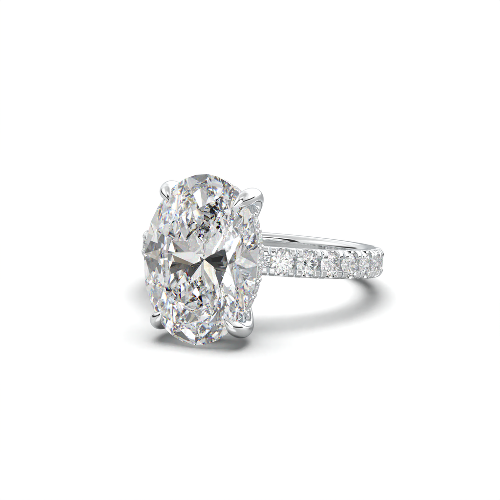 Oval Pavé Hidden Halo Engagement Ring