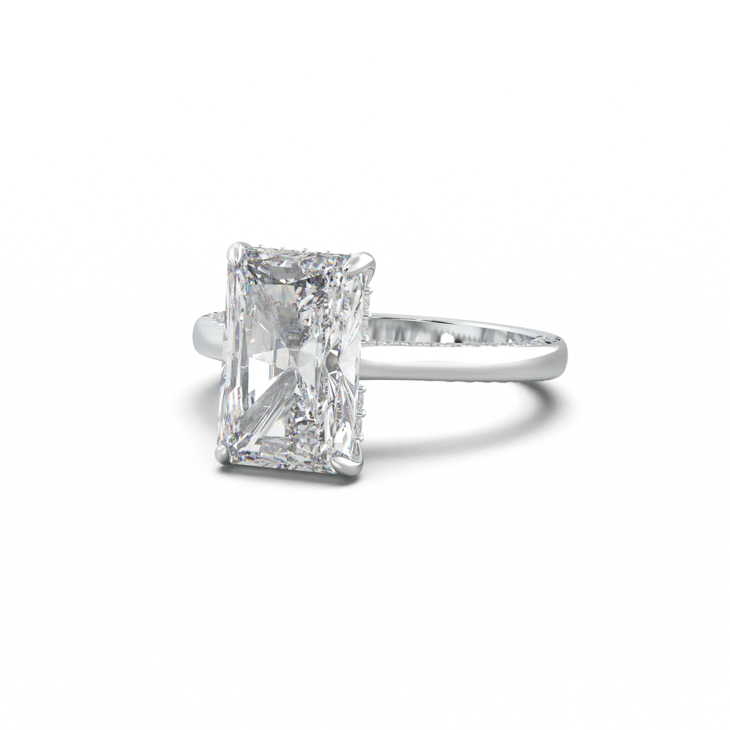Radiant Pavé Hidden Halo Engagement Ring