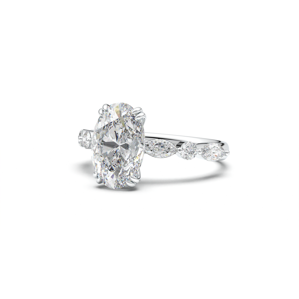 Oval Mixed-Shape Engagement Ring