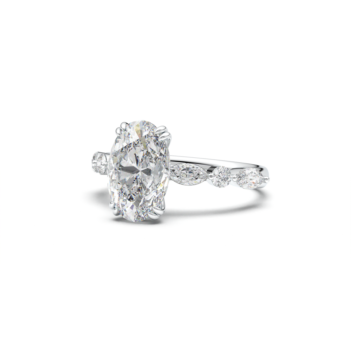 Oval Mixed-Shape Engagement Ring
