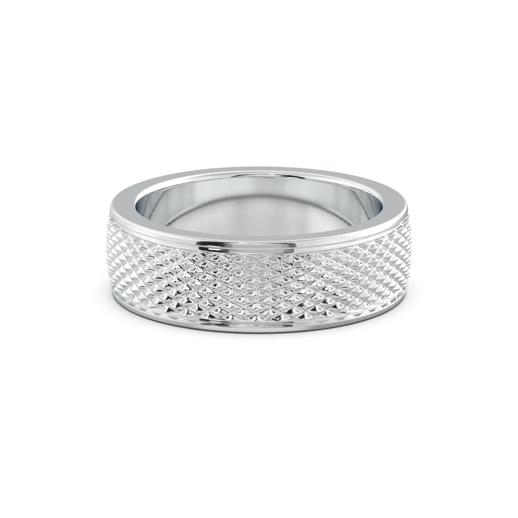 Diamond-Cut Textured Men's Wedding Band