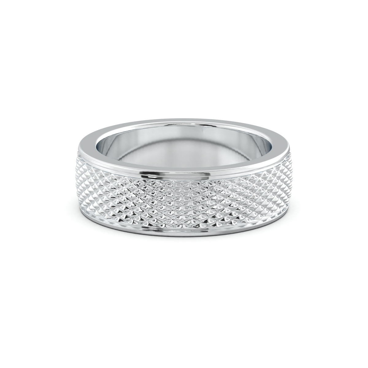 Diamond-Cut Textured Men's Wedding Band