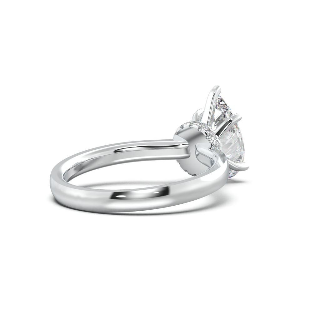Round Hidden Halo Engagement Ring