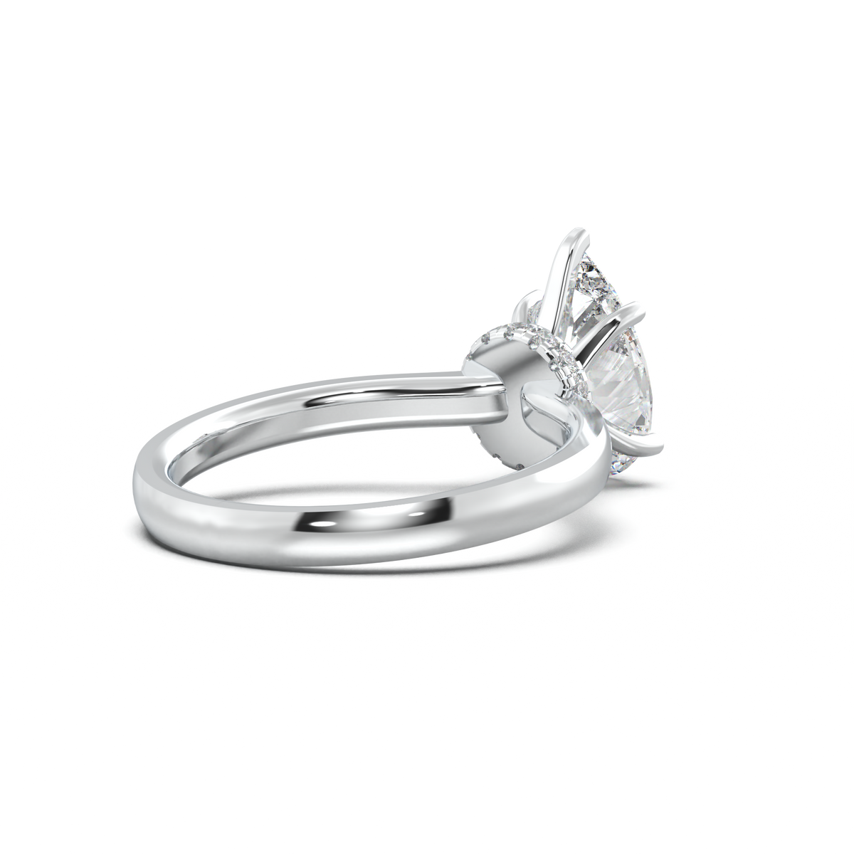 Round Hidden Halo Engagement Ring