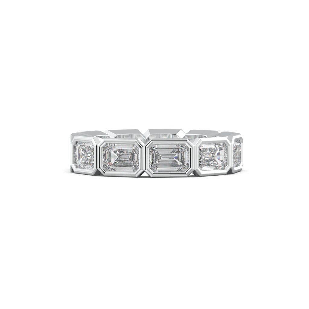Emerald-Cut Bezel-Style Eternity Wedding Band