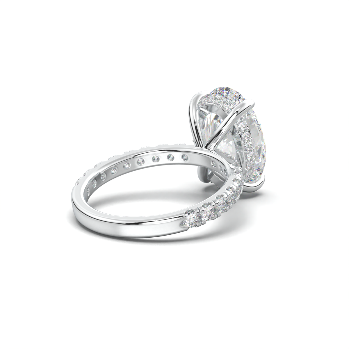 Oval Pavé Hidden Halo Engagement Ring