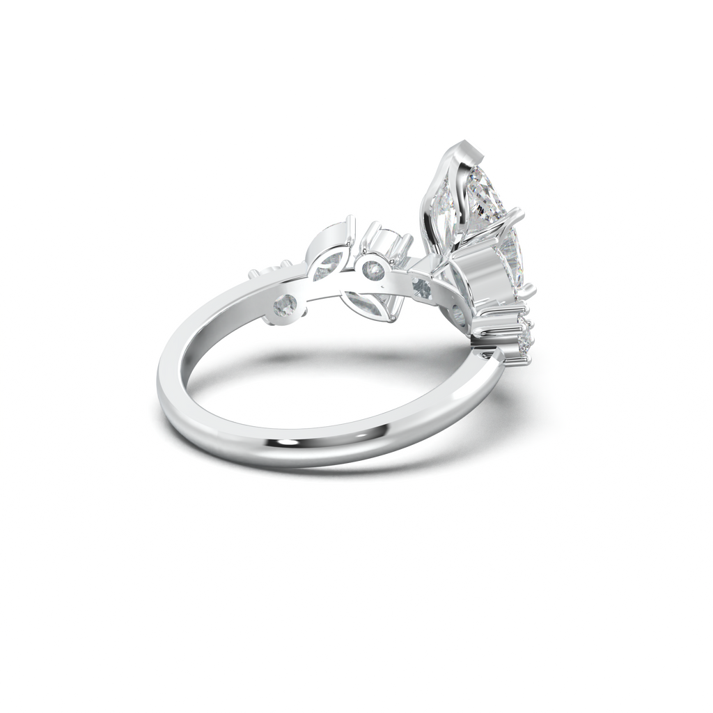 Marquise Mixed Side-Stone Engagement Ring