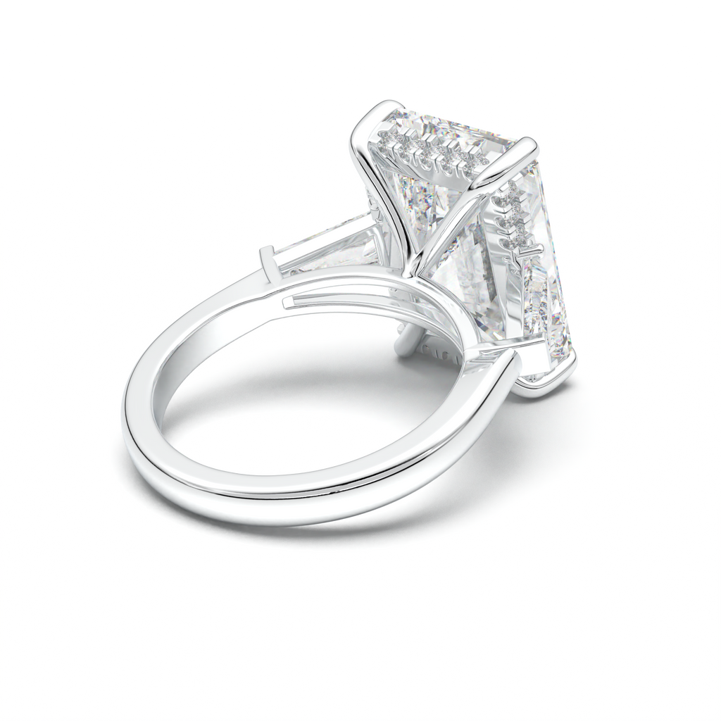 Radiant Baguette Hidden Halo Engagement Ring