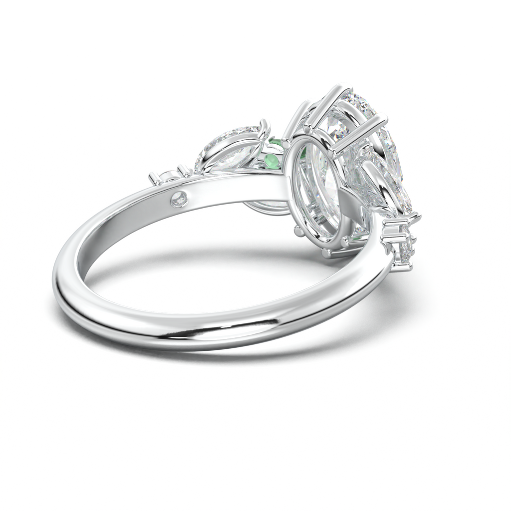 Oval Marquise-Accent Engagement Ring