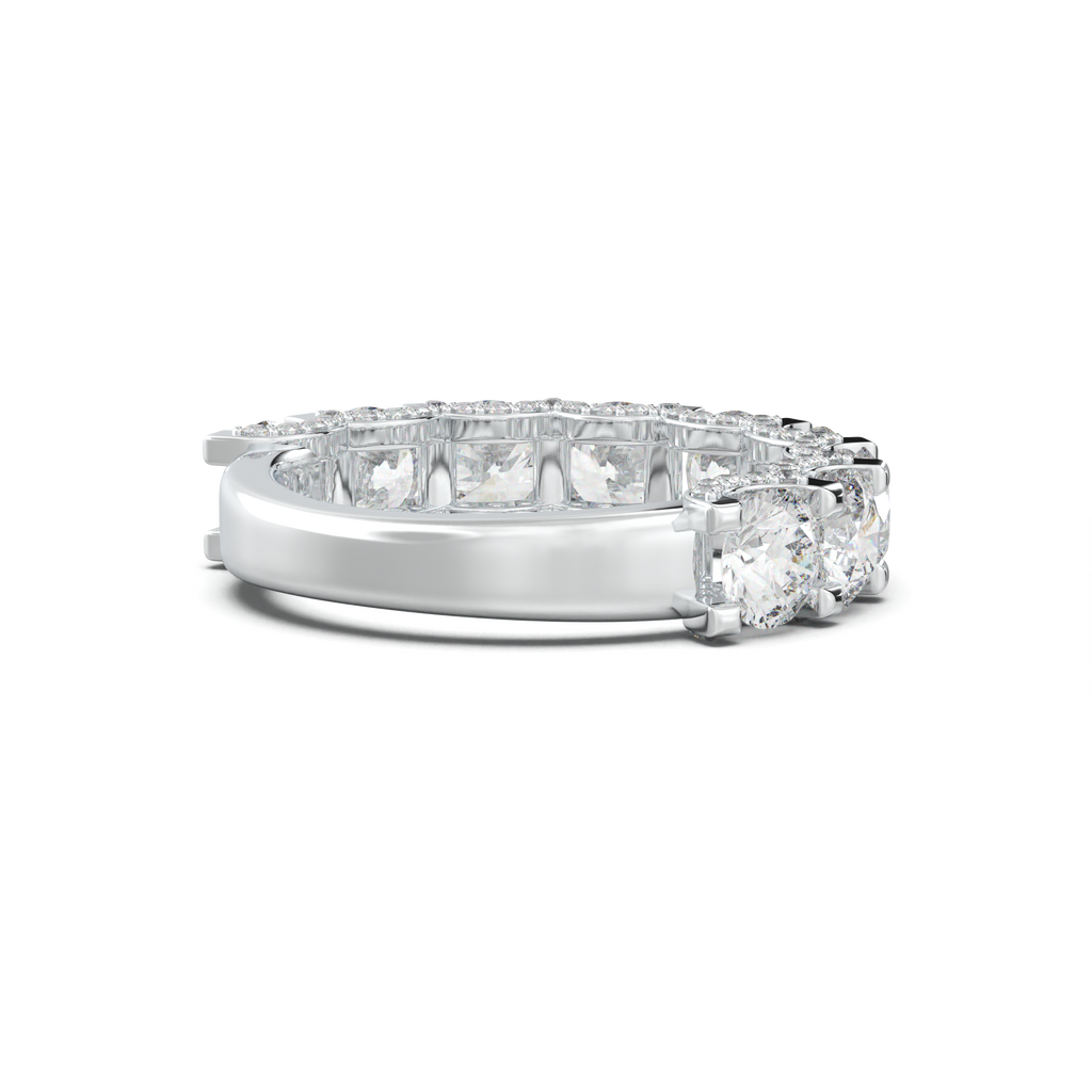 Round Diamond Pavé-Edge Wedding Band