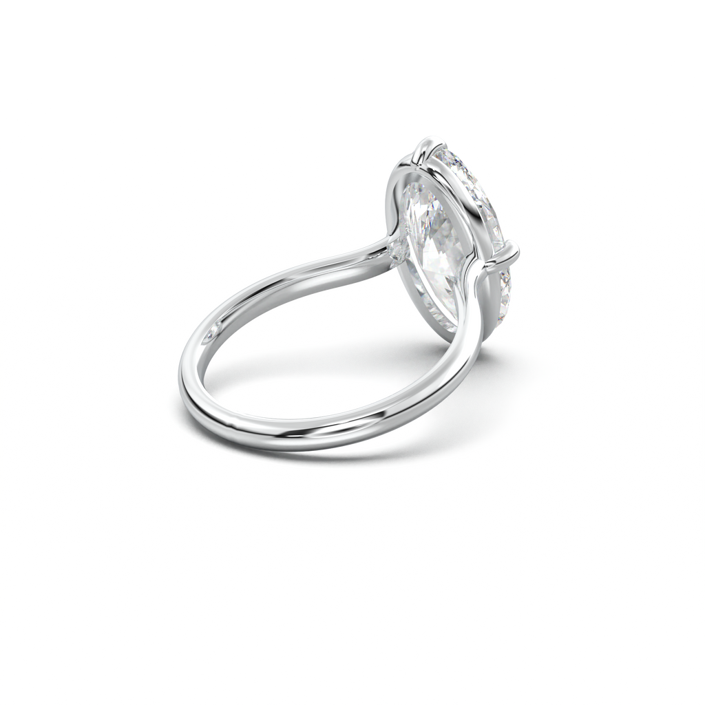 Elongated Moval Solitaire Engagement Ring