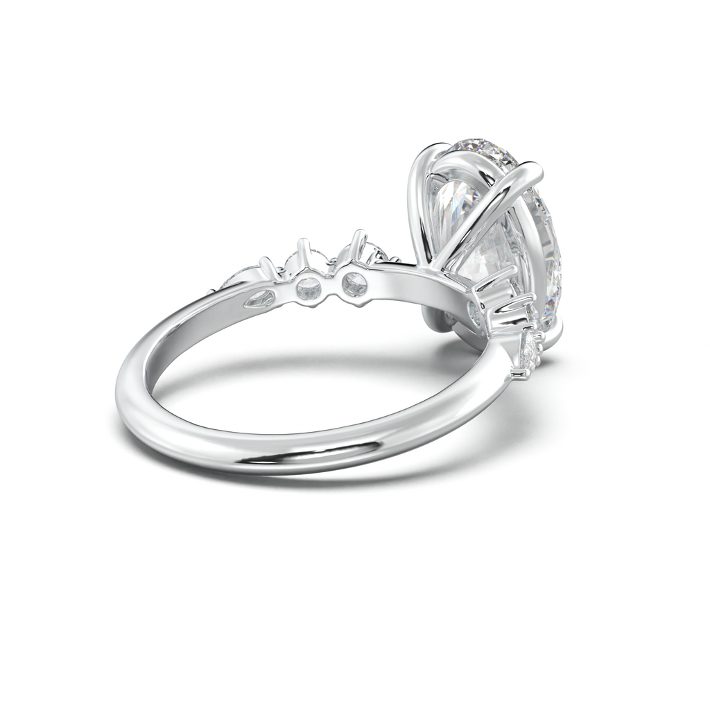 Oval Pear-Accent Engagement Ring
