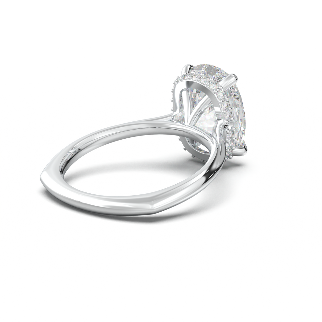 Cushion Hidden Halo Engagement Ring