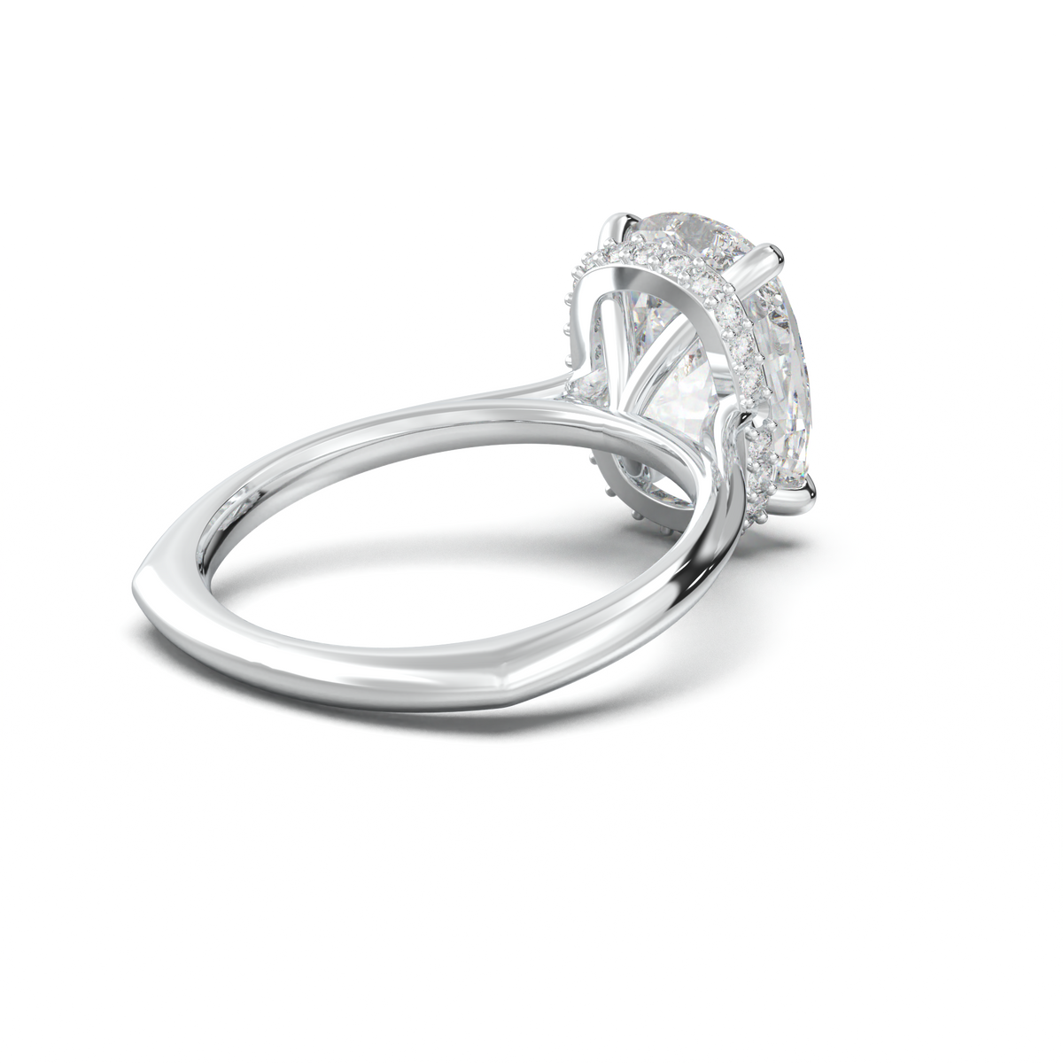 Cushion Hidden Halo Engagement Ring