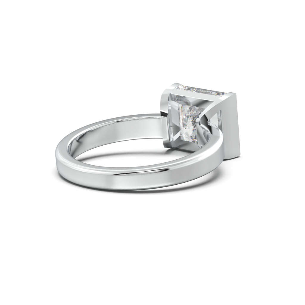 Princess Half-Bezel Engagement Ring