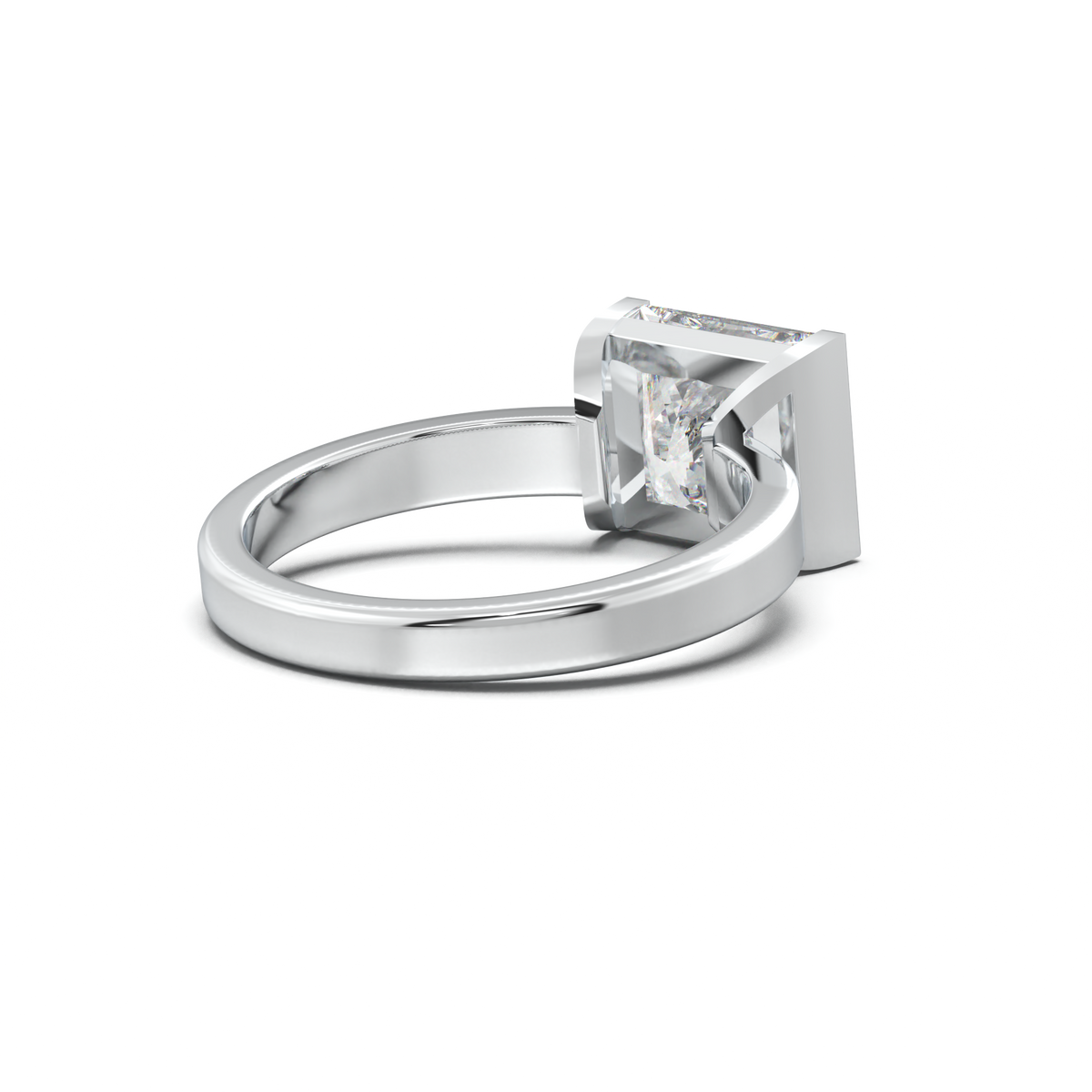 Princess Half-Bezel Engagement Ring
