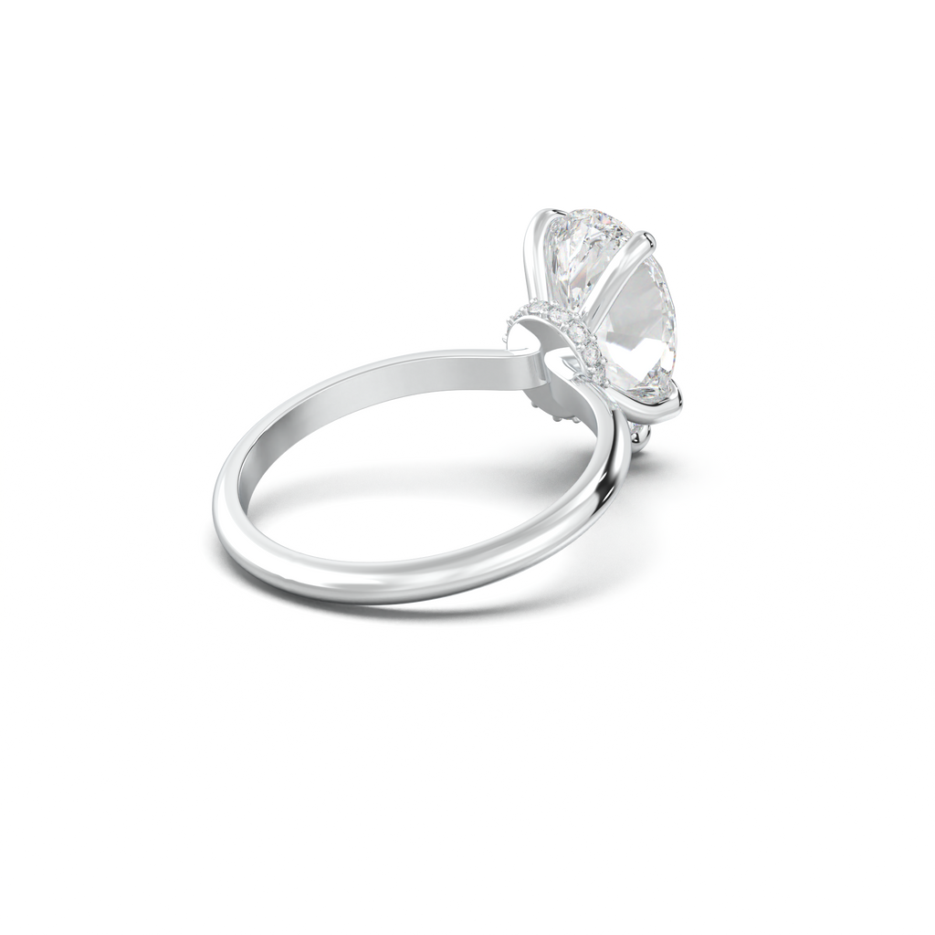 Pear Hidden Halo Engagement Ring