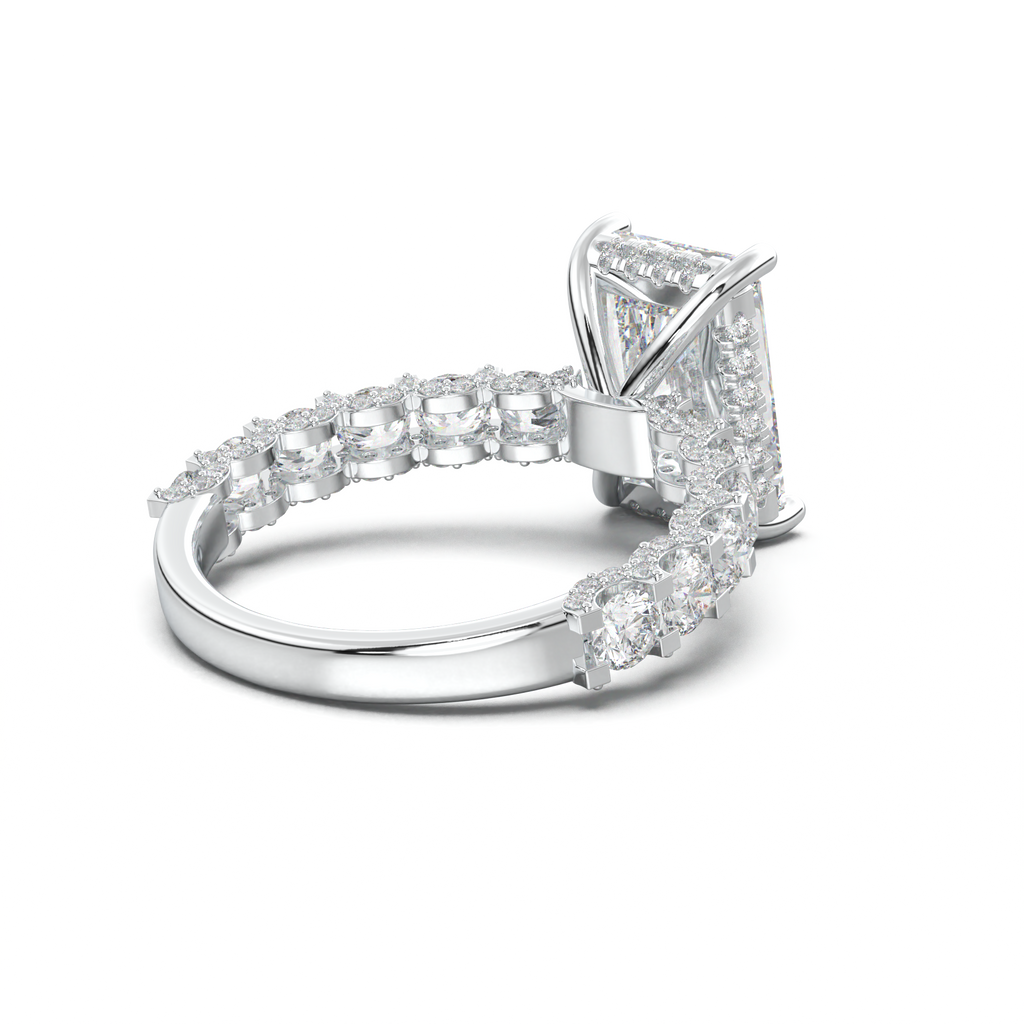 Radiant Diamond Band Engagement Ring