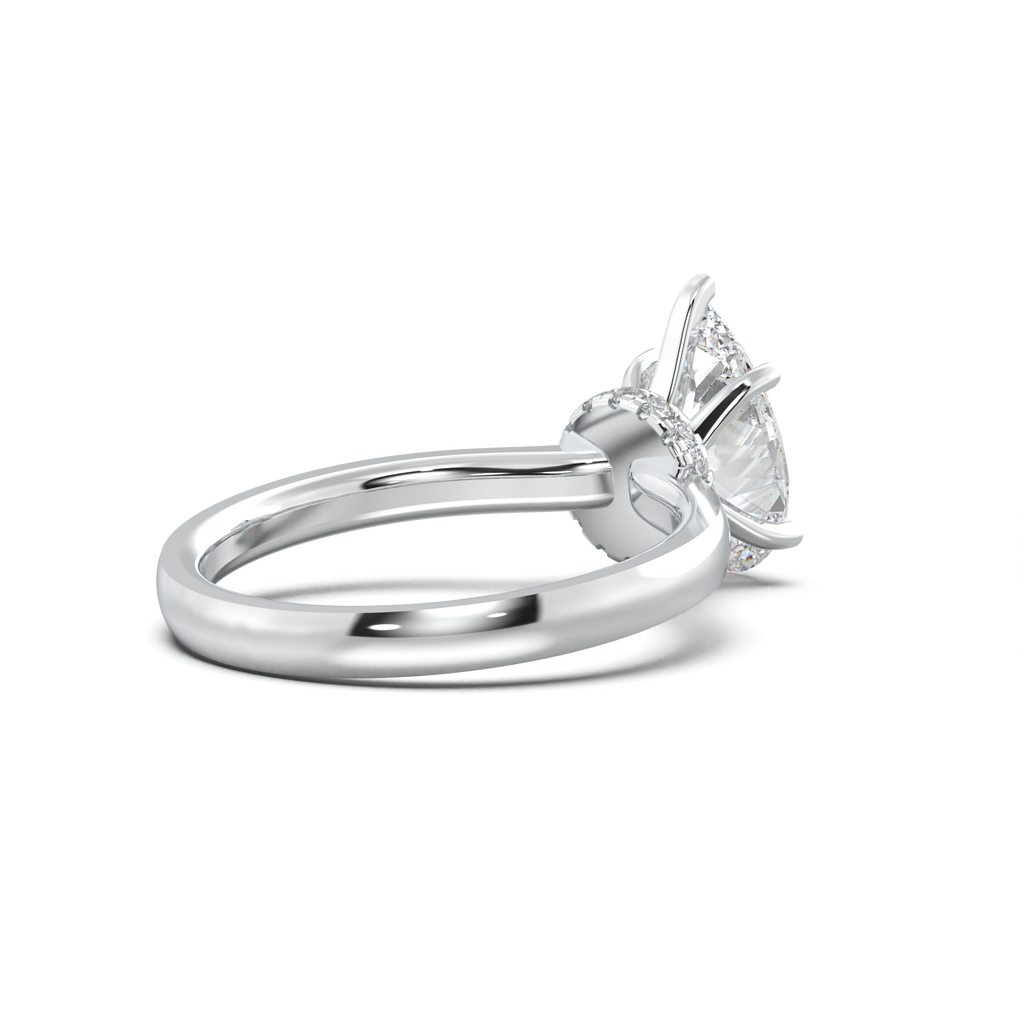Round Hidden Halo Engagement Ring
