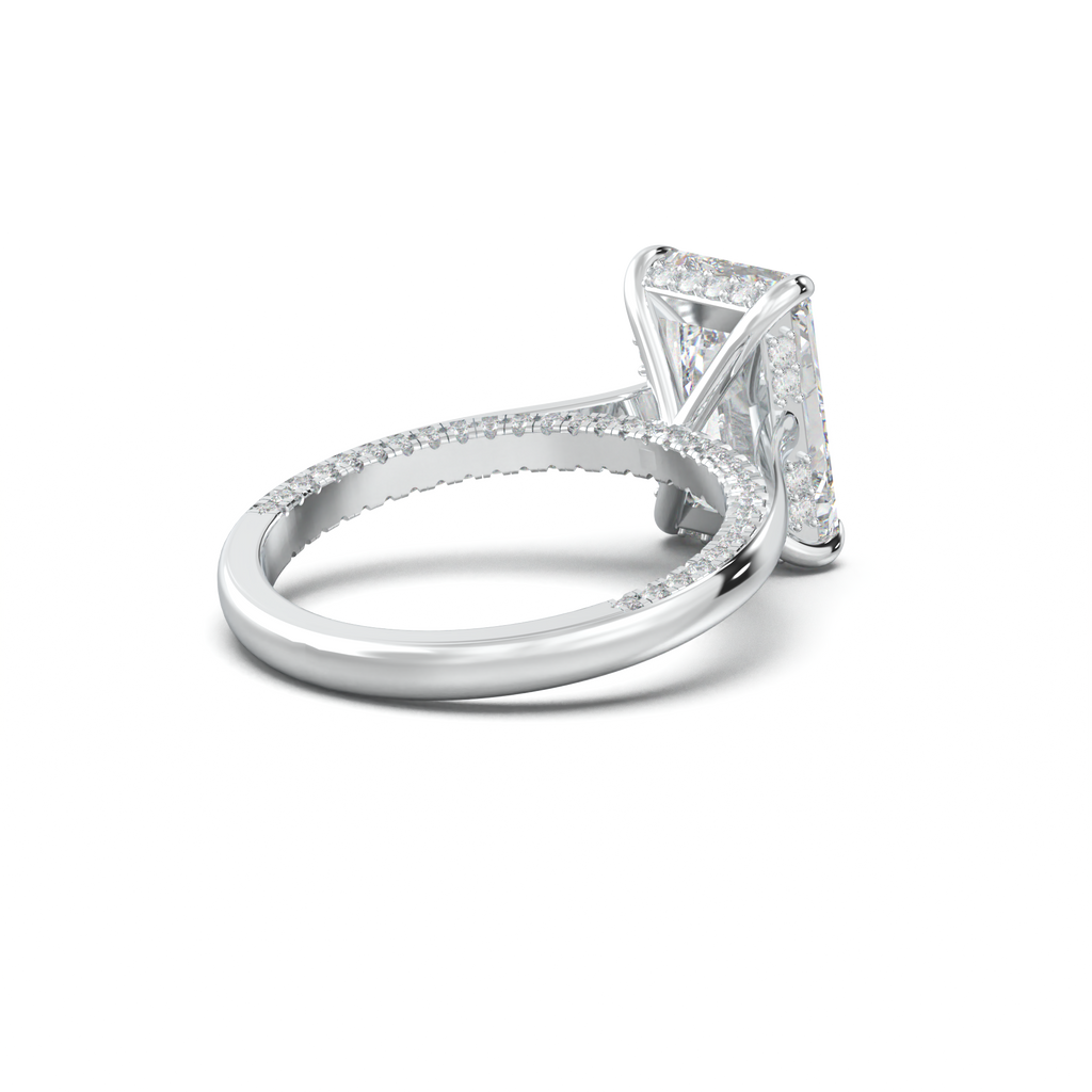 Radiant Pavé Hidden Halo Engagement Ring