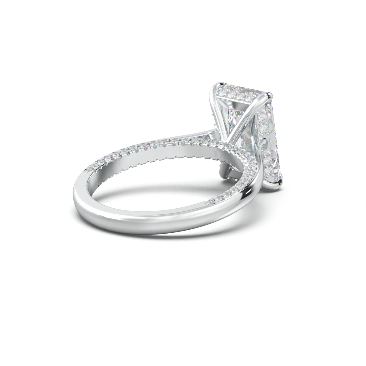 Radiant Pavé Hidden Halo Engagement Ring