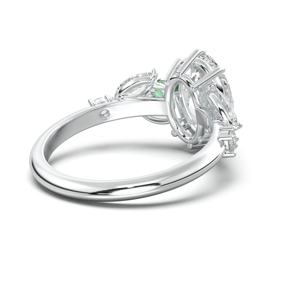 Oval Marquise-Accent Engagement Ring